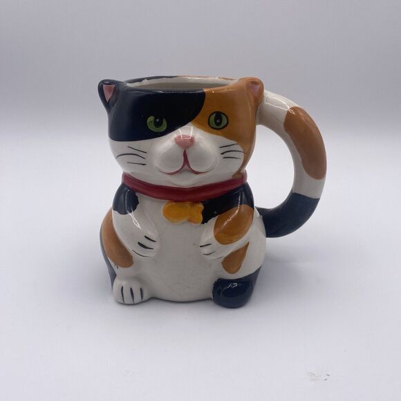 Pier 1  Mug Cat with Mouse inside Coffee Tea Cup - Picture 1 of 11